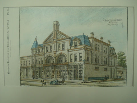 Block of Stores, Cedar Rapids, MI, 1884, Sidney J. Osgood