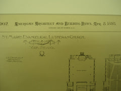 St. Mark's Lutheran Church , York, PA, 1893, J. A. Dempwolf