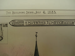 Proposed Additions to St. Peter's Church , Streatham, South London, England, UK, 1883, Geo. H. Fellowes