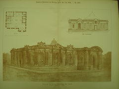 Design for the Halifax & Huddersfield Bank , Halifax, West Yorkshire, England, UK, 1895, H. Tarbolton & S. Tugwell