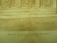 Design for the Halifax & Huddersfield Bank , Halifax, West Yorkshire, England, UK, 1895, H. Tarbolton & S. Tugwell