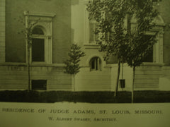 Residence of Judge Adams , St. Louis, MO, 1900, W. Albert Swasey