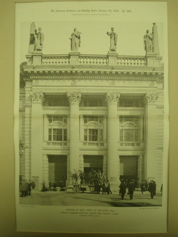 Music Hall at the World's Columbian Exhibition , Chicago, IL, 1894, Charles B. Atwood