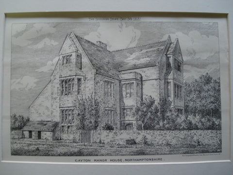 Gayton Manor House , Northamptonshire, England, UK, 1881, Unknown