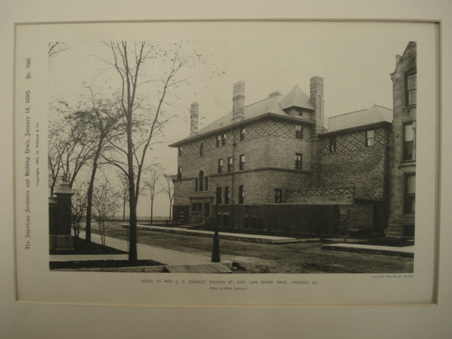 House for Mrs. J. C. Coonley , Chicago, IL, 1893, Pond & Pond