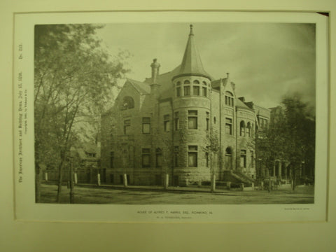 Alfred T. Harris, Esq. , Richmond, VA, 1891, W.M. Poindexter