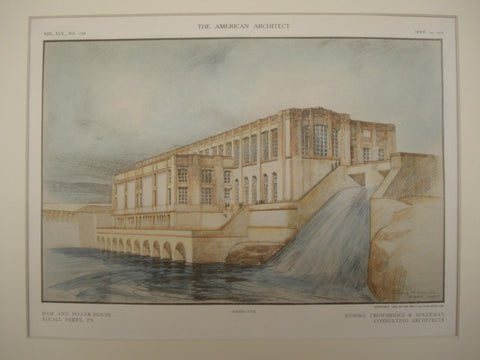 Dam and Power-House, McCall Ferry, PA, 1909, Trowbridge & Ackerman