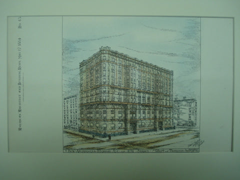New Apartments on Madison Avenue and 57th Street, New York, NY, 1884, Gilbert and Thompson
