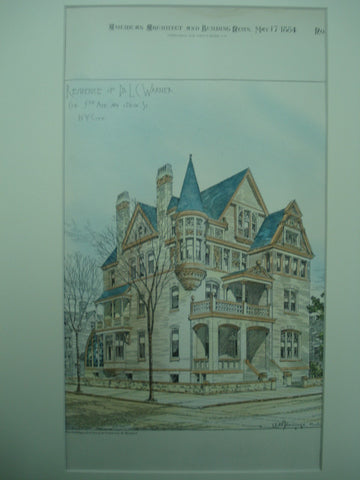 Residence of Dr. L. C. Warner , New York, NY, 1884, A. B. Jennings
