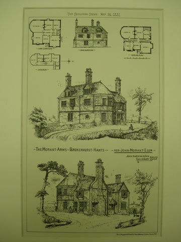 Morant Arms for John Morant, Esq., Brokenhurst, Hampshire, UK, 1881, John Harding & Son