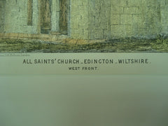 All Saints' Church , Edington, Wiltshire, England, UK, 1872, Unknown