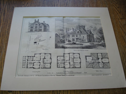 Artist's Homes No. 5, Mr. Basil Champney's House, Manor Farm, Hampstead, England, UK, 1880, Basil Champneys