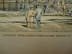 Hatchett's Hotel & White Horse Cellars in Piccadilly, London, England, UK, 1883, W. S. Weatherley & F. E. Jones
