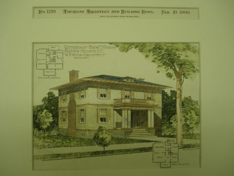 Residence for W. S. Peachy, Fairview Heights, Washington, DC, 1900, W. B. Wood