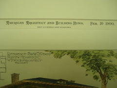 Residence for W. S. Peachy, Fairview Heights, Washington, DC, 1900, W. B. Wood