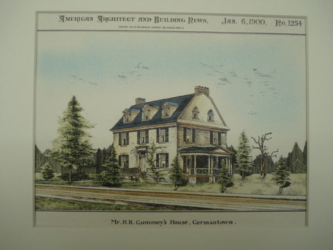 Mr. H. R. Gummey's House , Germantown, PA, 1900, Geo. T. Pearson