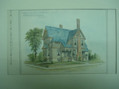 Residence of Col. John F. Clarke , Valley Falls, RI, 1884, Wm. R. Walker & Son