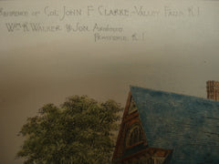 Residence of Col. John F. Clarke , Valley Falls, RI, 1884, Wm. R. Walker & Son