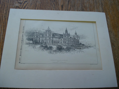 Glasgow Art Gallery Competition, exterior, Glasgow, Scotland, UK, 1892, T. Manly Deane
