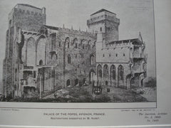 Palace of The Popes, Avignon, France, EUR, 1903, Restorations Suggested by M. Nodet
