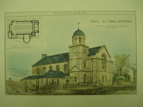 Hall at Sinclairtown, Fife, Scotland, UK, 1883, Campbell, Douglas & Sellars