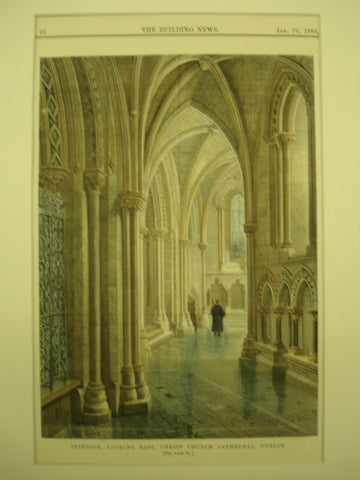 Interior, Looking East, of Christ Church Cathedral , Dublin, Ireland, EUR, 1883, Unknown