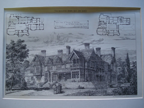 SW View of the House for B. Armitage, Esq., Eccles, England, UK, 1882, Salomons & Ely