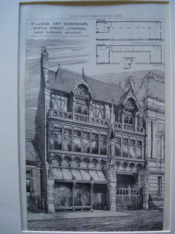 St. Luke's Art Workshops on Myrtle Street , Liverpool, England, UK, 1882, Henry Sumners