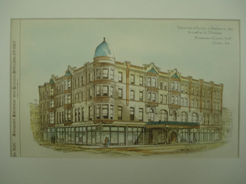 Theatre and Hotel for A. S. Paddock , Beatrice, NE, 1887, Mendelssohn & Lawrie