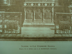 Screen in Little Stanmore Church , Little Stanmore, London, England, UK, 1900, W. H. Boney & C. H. Wainwright