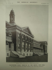 Central Detail of the South Front of the Montefiore Home , Bronx, NY, 1913, Arnold W. Brunner and Buchman & Fox