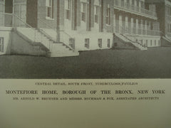 Central Detail of the South Front of the Montefiore Home , Bronx, NY, 1913, Arnold W. Brunner and Buchman & Fox