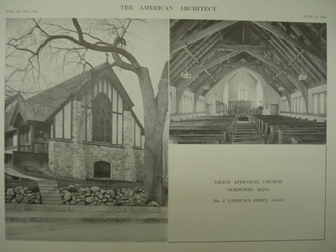 Grace Episcopal Church , Norwood, MA, 1912, J. Lawrence Berry