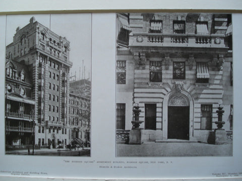 Madison Square Apartment Building, Madison Square, New York, NY, 1906, Howells & Stokes