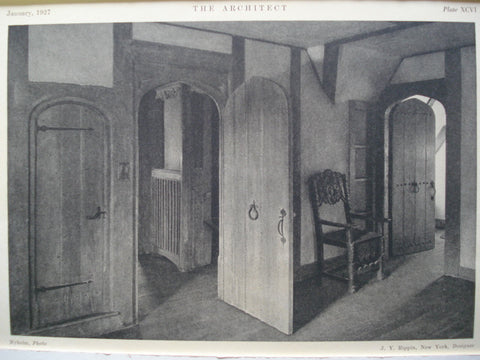 Sleeping Room, (Second Floor) in the Gate Keeper's Lodge on the "Inisfad" Estate of Mr. Nicholas F. Brady , Roslyn, Long Island, NY, 1927, J.Y. Rippin