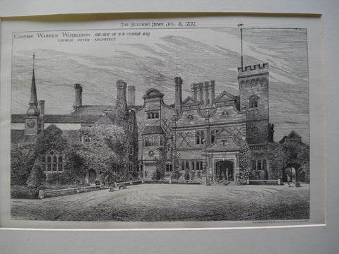 Coombe Warren, the Seat of B.W. Currie, Esq., Wimbledon, England, UK, 1881, George Devey