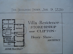 Villa Residence for Stoke Bishop , near Clifton, England, UK, 1880, Henry Shaw