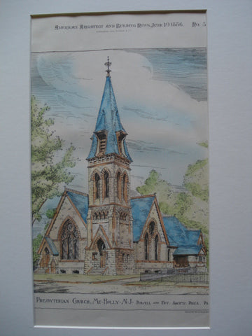 Presbyterian Church , Mount Holly, NJ, 1886, Pursell and Fry