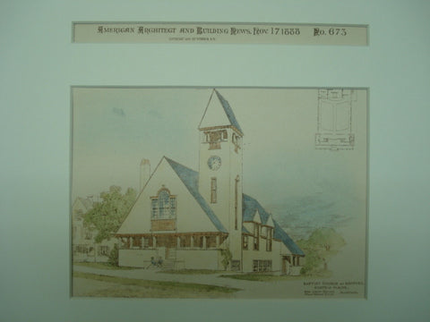 Baptist Church , Sanford, ME, 1888, John Calvin Stevens & Albert Winslow Cobb