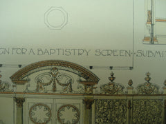 Baptistery Screen Design , 1896, Johanno Batisto
