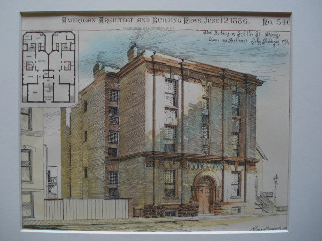 Flat Building on Schiller St. , Chicago, IL, 1886, John Addison
