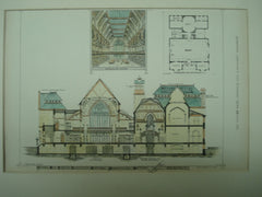 Design for the Fraser Institute , Montreal, CAN, 1876, D. E. Supplee