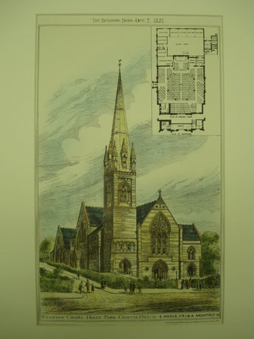 Wesleyan Chapel at Holly Park , Crouch Hill, London, England, UK, 1881, E. Hoole
