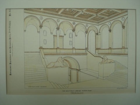 Staircase Hall of the New Public Library , Boston, MA, 1888, McKim, Mead & White