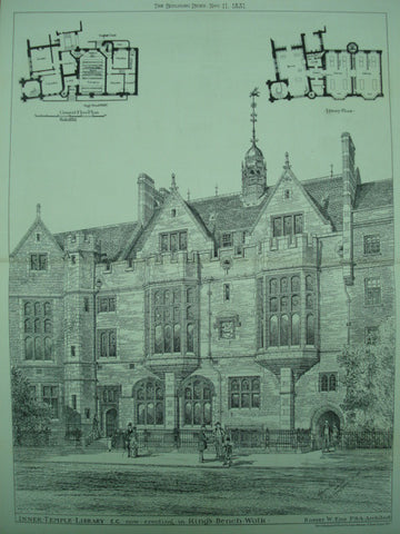 Inner Temple Library on King's Bench Walk, Inner Temple, London, England, UK, 1881, Robert W. Edis