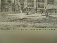 Inner Temple Library on King's Bench Walk, Inner Temple, London, England, UK, 1881, Robert W. Edis