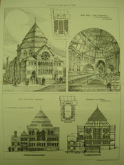 New Hall and Schools on St. Peter's Road , Leicester, Leicestershire, England, UK, 1880, Goddard and Paget