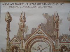 Altar and Reredos in St. Luke's Church , Brooklyn, NY, 1886, Frederick C. Withers