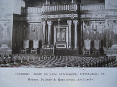 Interior of Rodef Sholem Synagogue , Pittsburgh, PA, 1908, Messrs. Palmer & Hornbostel
