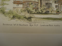 Residence of W. H. Starbuck , Rye, NY, 1892, Lamb and Rich
